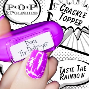 POP Dora The Destroyer Derby Girl Crackle Neon Purple Cream Nail Polish