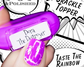 POP Dora The Destroyer Derby Girl Crackle Neon Purple Cream Nail Polish