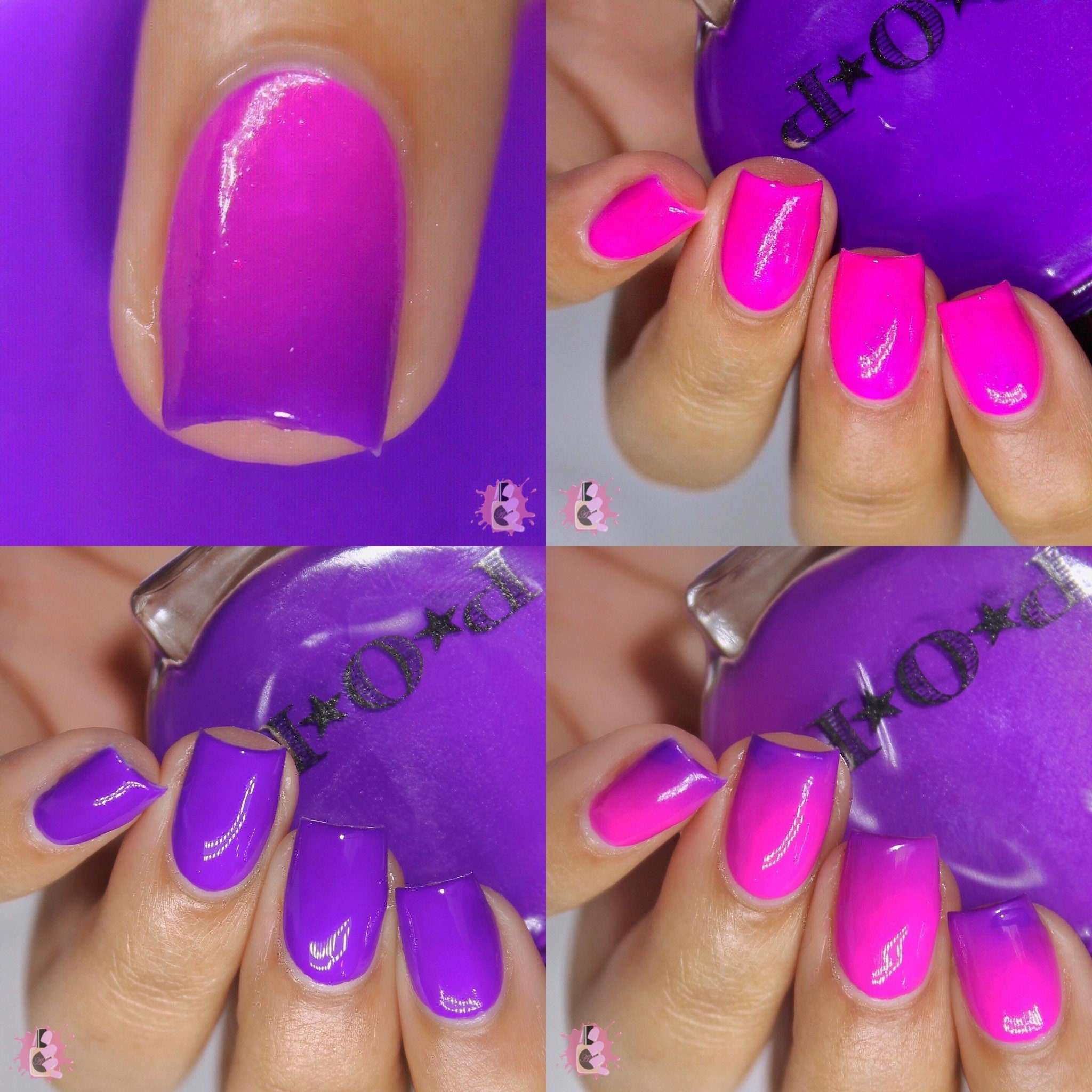 WOW Neon Thermal Cream Collection Purple Pink Nail - Etsy WOW Neon Thermal Cream Collection Purple Pink Nail - Etsy