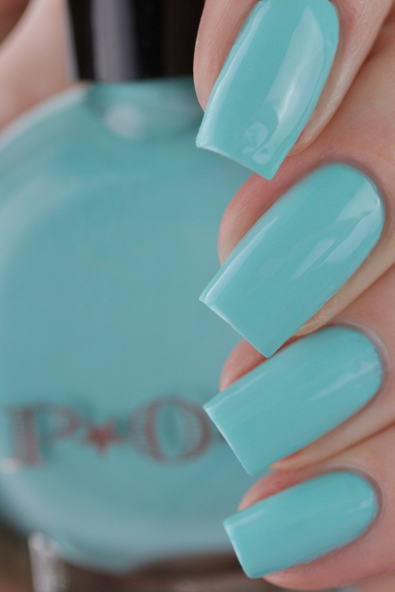 P.O.P Fun Dip The Creme Collection Neon Pastel Blue Pool Turquoise Cerulean Aqua Nail Polish Lacquer Varnish Indie Water Marble Stamping image 5