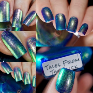 P•O•P Tales From The Slick Violet Grey Blue Gold Green Blue Purple Cobalt Oil Slick Lacquer MultiChrome Nail Polish Quick Dry Sifting