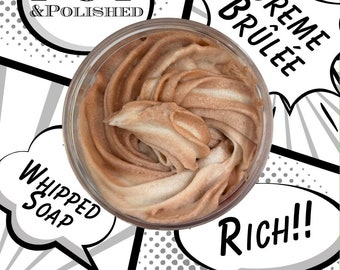 POP Creme Brûlée Whipped Soap Moisturizing and Nourishing Shave Soap Butter Bomb