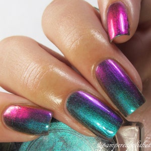 P•O•P Polish "Slick Like That" Nail Polish Quick Dryt with Sifting Oil Slick 360  DuoChrome Mirror MultiChrome