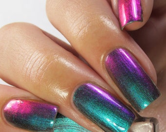 P•O•P Polish "Slick Like That" Nail Polish Quick Dryt with Sifting Oil Slick 360  DuoChrome Mirror MultiChrome