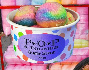 POP Cotton Candy Emulsified Sugar Scrub Exfoliating Luxurious Oils and Butters