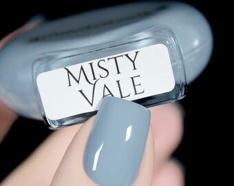 P.O.P Misty Vale 2023 Fall Cream Collection Pastel Grey Foggy Jewel Nail Polish Lacquer Varnish Indie Water Marble Stamping