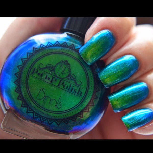 P•O•P Polish "Call in Slick" Nail Polish Quick Dry with Sifting Oil Slick 360  DuoChrome Mirror MultiChrome