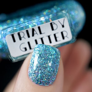 P•O•P Trial By Glitter Sparkle age Collection Iridescent Flake Blue Purple Silver Holographic Flakies bomb Indie Nail Polish Varnish Lacquer