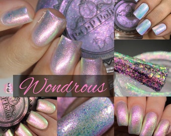 POP Wondrous Holiday Spirit Collection Oil Slick Pastel MultiChrome Pink Purple Green Aqua Gold Lavender Nail Quick Dry Sifting DuoChrome