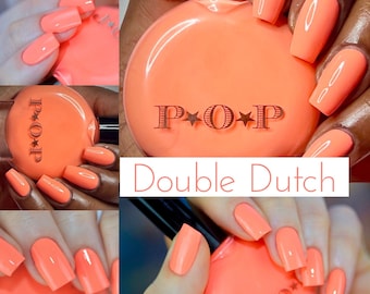 P.O.P Double Dutch 2022 Frühling Creme Kollektion Neon Pastell Koralle Orange Pfirsich Nagellack LackLack Indie Wasser Marmor Stempeln