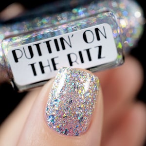 P•O•P Putting On The Ritz Sparkle age Collection Iridescent Flakes Silver Holographic Flakies bomb Indie Nail Polish Varnish Lacquer