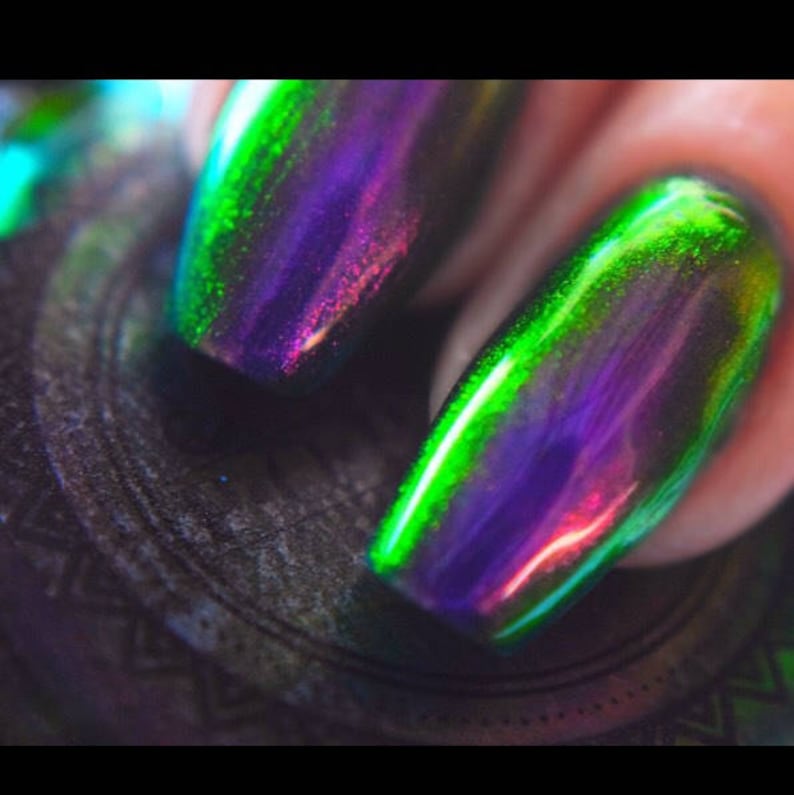 POP Polish The Slickest Of Them All Nail Polish Quick Dry with Sifting Oil Slick 360 DuoChrome Mirror MultiChrome Purple Green Blue image 7