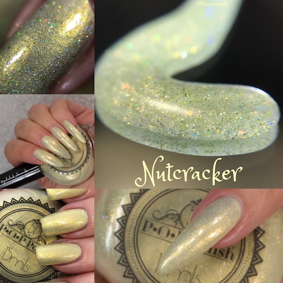 Sheer White Champagne Gold Shimmer Nail Polish, Iridescent Nails, Shimmer  Nail Art Top Coat Moonbeam 