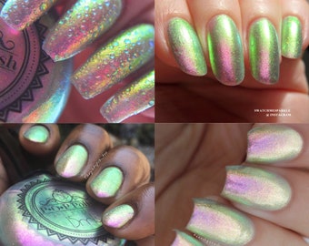 P•O•P Poliert "Watermelon BubbleSlick" Oil Slick 360 Pastell Edition MultiChrome Pink Gold Grün Nagel Schnell Trocknen Sifting DuoChrome Spiegel