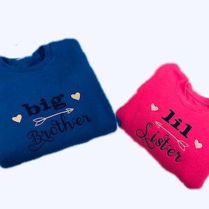 Bluza, bluzka, strój, top, sweter z imieniem starszej siostry/brata, małej siostry/brata, dziecka, spersonalizowany haftowany prezent dla chłopca i dziewczynki!