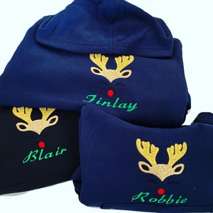 Christmas Rudolph Christmas Personalised name jumper, hoodie, sweater boy/girl/baby personalised Xmas gift, present