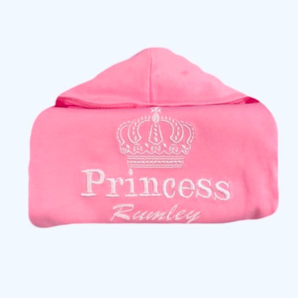 Bambino personalizzato, bambini piccola principessa ragazza nome ragazzo felpa con cappuccio ricamato, vestito, camicetta, maglione ricordo unico compleanno, Natale, regalo per feste