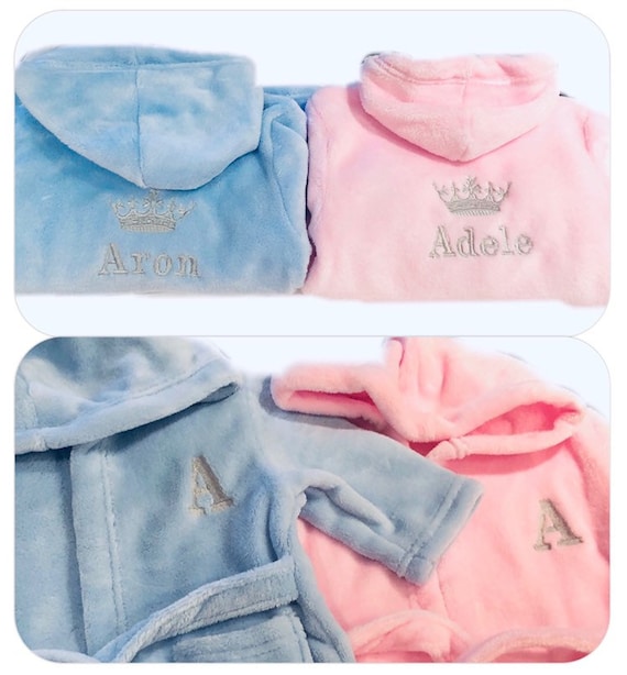 personalised baby boy dressing gown