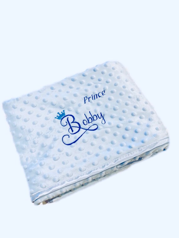 Luxury Baby Boy Girl Blanket Personalised Soft Snuggle Embroidered Prince Princess Crown Newborn Wrap Hospital Going Home Christening Gift