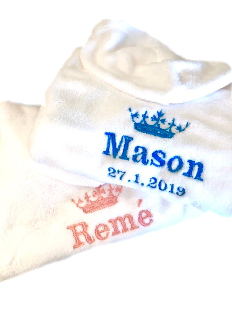 Personalised Baby Dressing Gown Bath Robe Towel Embroidered Etsy