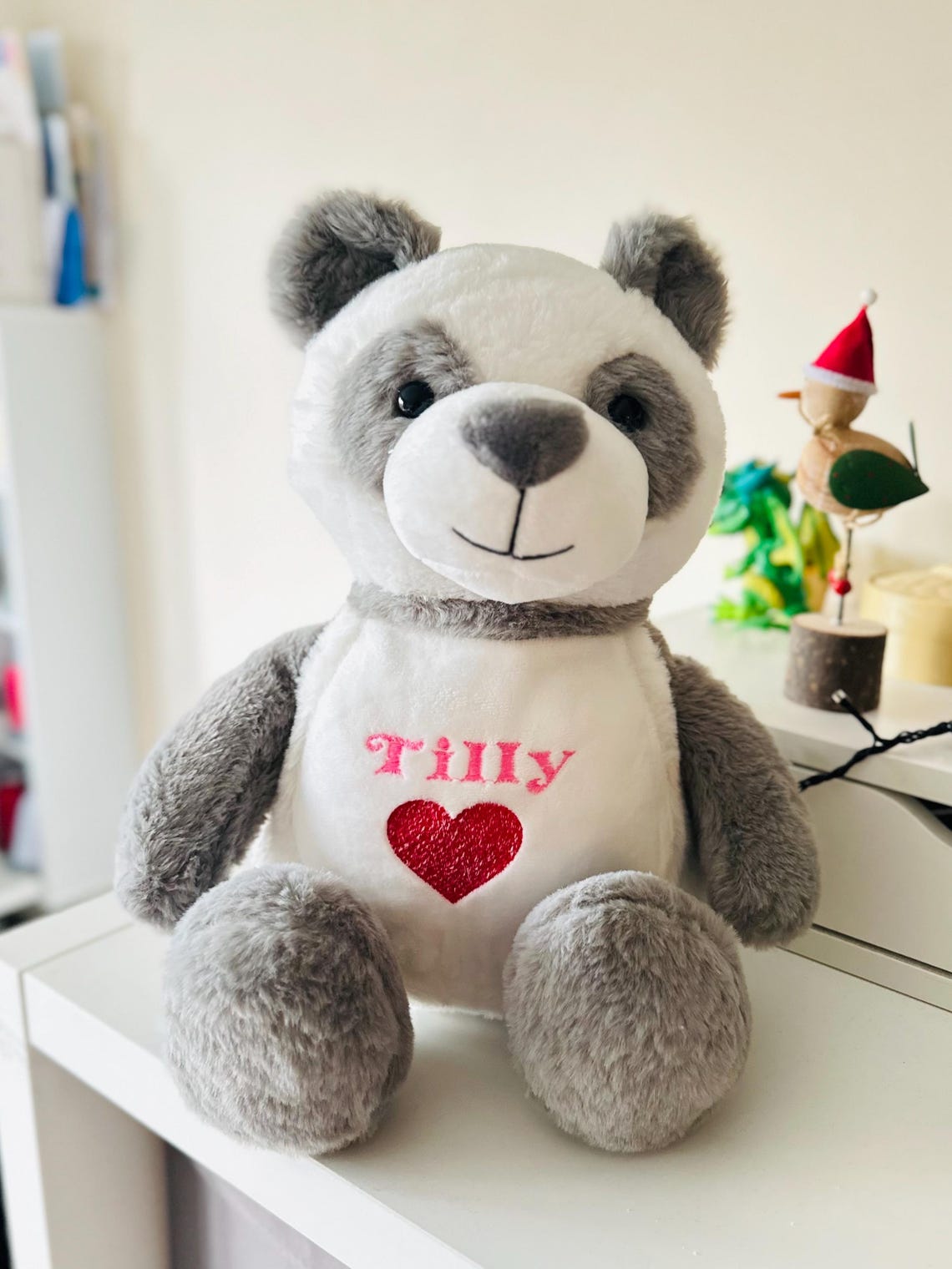 Personalised Embroidered Panda Cubbies – Custom Name Plush Baby/kids ...