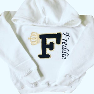 Bambini personalizzati Bambini Neonati Ragazzi Ragazze Vestiti ricamati Felpa con cappuccio Maglione Outfit Qualsiasi nome Unico Compleanno Natale Casual Festa Regalo