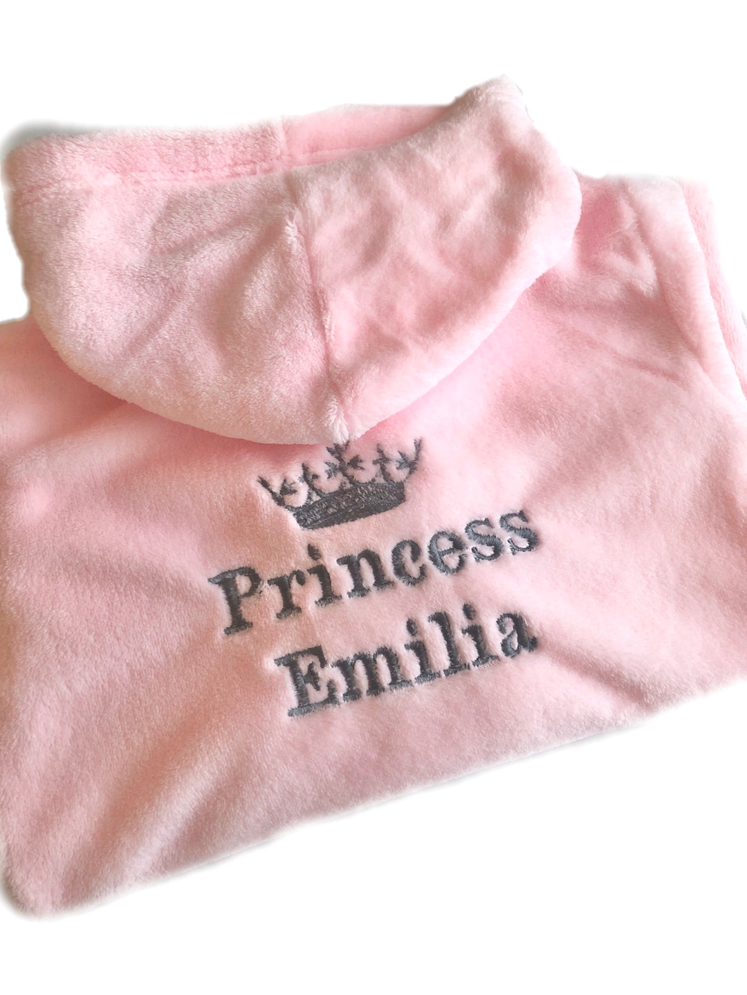 Personalised Baby Dressing Gown, Bath Robe Princess/prince Initials Crown Party, Birthday