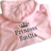 Personalised Baby Dressing Gown, Bath Robe Princess/Prince initials crown Party, Birthday, Christmas, Infant, Toddler Girl Boy Gift 
