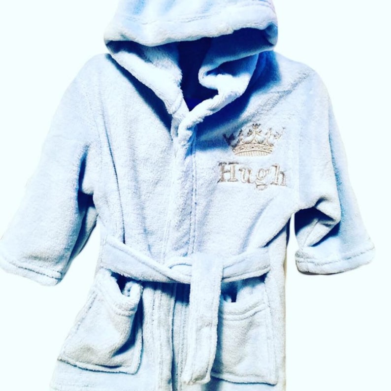 Personalised Baby Dressing Gown Bath Robe Embroidered Name Etsy