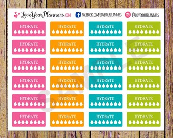 8 Weekly Hydrate Planner Stickers Hydrate Stickers Water | Etsy
