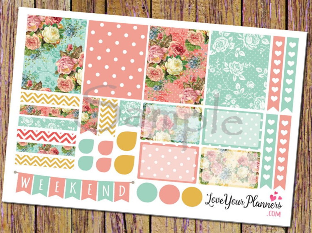 MAYA Vintage Roses Planner Stickers Weekly Planner Stickers Weekend ...