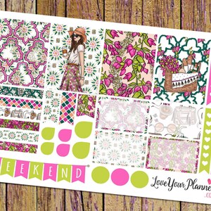 Stickers agenda fille mode TAYLOR Stickers agenda hebdomadaire pour Erin Condren agenda coeur liste de contrôle bannière week-end autocollant hebdomadaire boîte complète