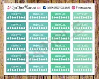 24 dagelijkse hydratatieplannerstickers hydratatiestickers watertrackerstickers waterstickers functionele stickers verticale planner fitness A73