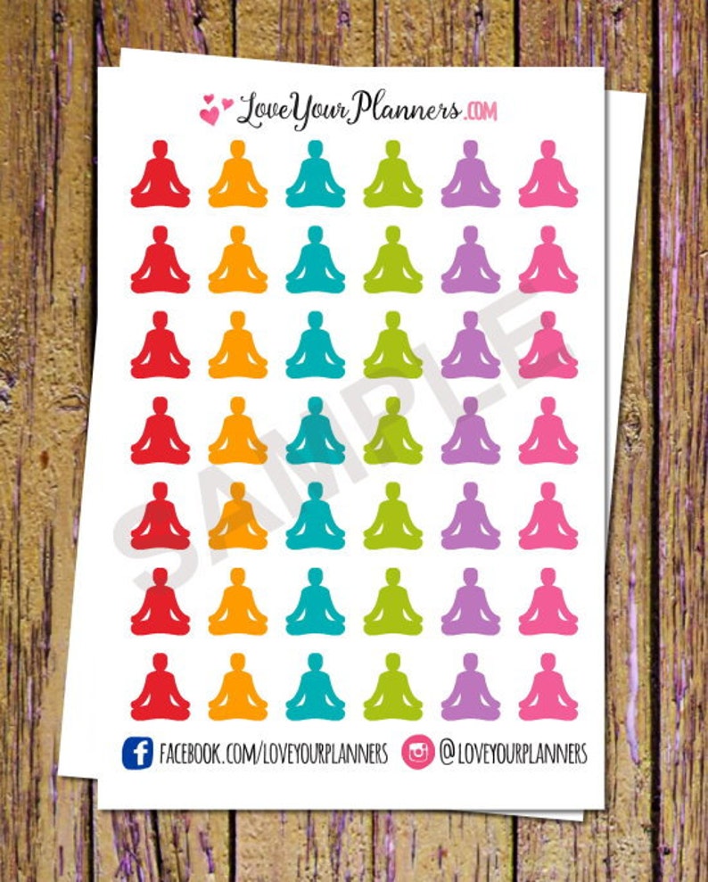 42 Yoga Planner Stickers Fitness Stickers Yoga Class Stickers Etsy