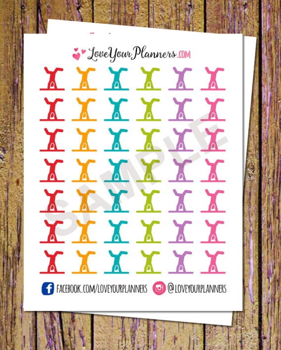 42 gymnastics planner stickers