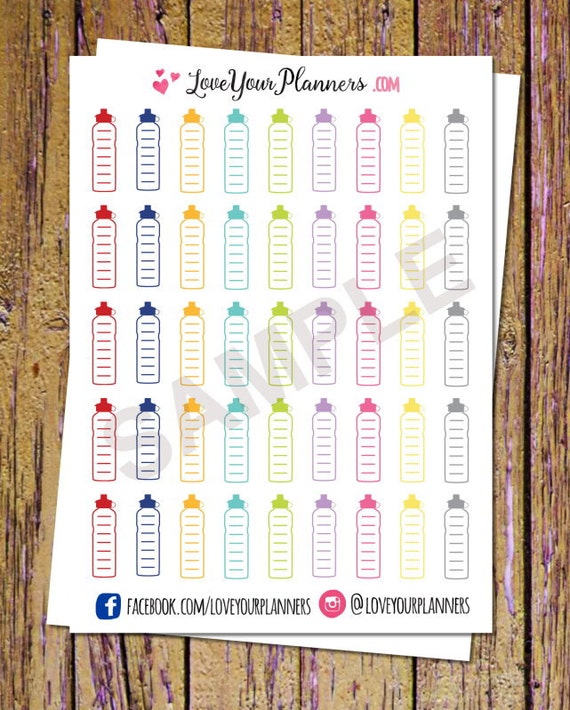 45 Daily Hydrate Planner Stickers Hydrate Stickers Water | Etsy