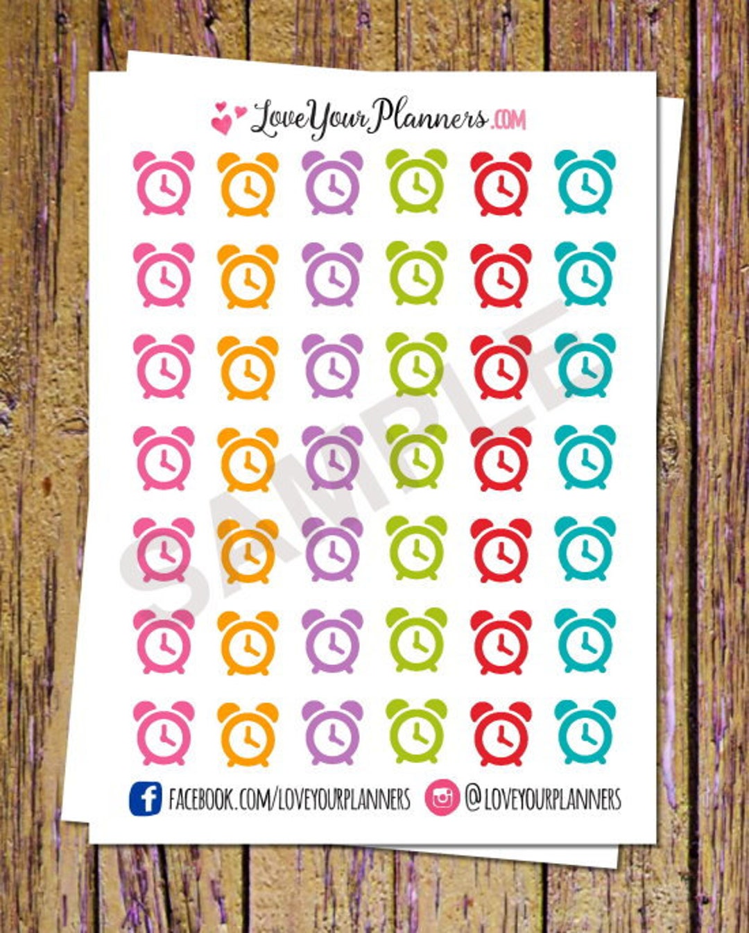 42 Alarm Clock Planner Stickers Clock Stickers Appointment Stickers ...