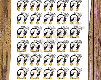 30 Kawaii Penguin Don't Forget Planner Stickers Penguin Stickers Kawaii Stickers Don't Forget Stickers Note Stickers Penguin Planner S37
