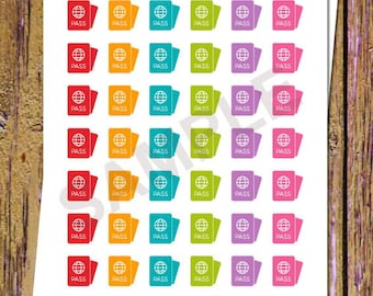 42 Passport Planner Stickers Passport Stickers Travel Stickers Travel Planner Stickers Vacation Stickers Icon Functional Stickers A142