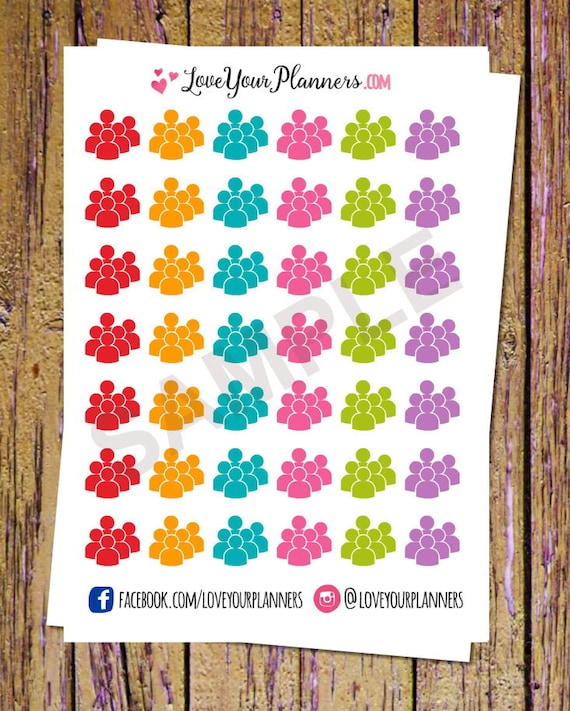 42 Meeting Planner Stickers Meeting Stickers Work Stickers Icon Stickers Rainbow Stickers Conference call Work Planner Meeting Icon A109