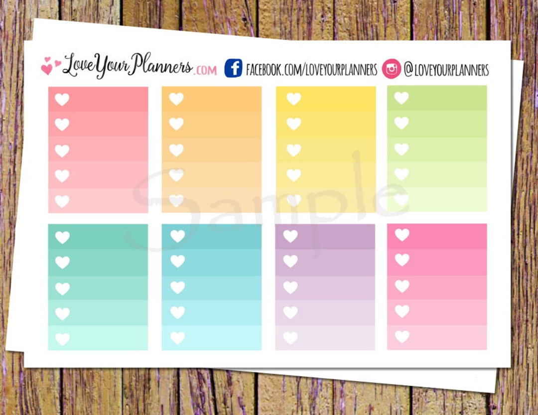 HAPPY RAINBOW Ombre Checklist Planner Stickers Ombre Planner Stickers ...