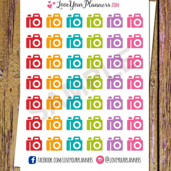 42 camerastickers fotografiestickers plannerstickers fotoshoot fotosessie fotodag stickers regenboogstickers fotoplanner a62