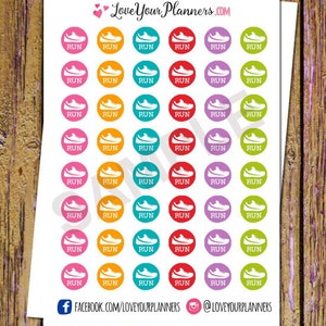 48 Running Planner Stickers Shoe Stickers Running Stickers Functional Stickers Exercise Stickers Fitness Planner Stickers Run Weekly A39