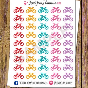 45 Bicycle Planner Stickers Bicycle Stickers Biking Planner Stickers Functional Stickers Sports Stickers Exercise Stickers Workout A32