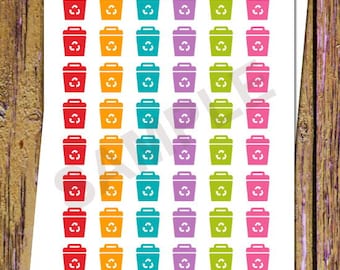 48 Adesivos para Latas de Reciclagem Adesivos para Planejador Adesivos para Reciclagem Adesivos para Reciclagem Adesivos Funcionais Adesivos para Ícones Adesivos para Limpeza Papel A46