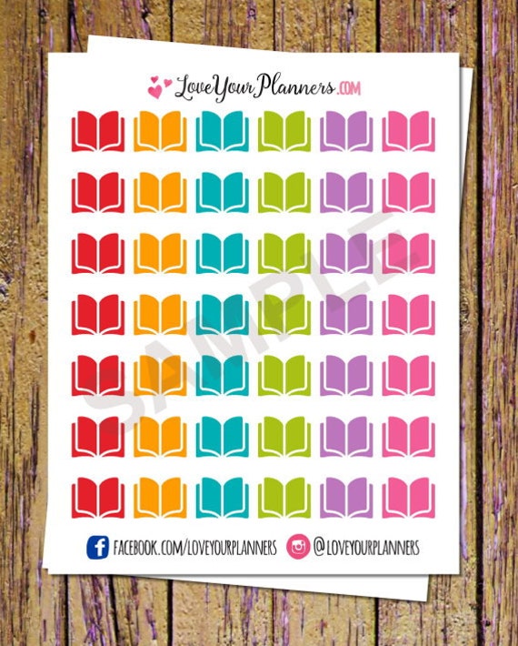 42 Reading Stickers Books Stickers Planner Stickers Functional Etsy