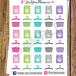 40 stickers voor wasplanners Stickers voor wasgoed Stickers voor huishoudelijk werk Huisklusjestickers Wasmachinestickers Hangers pictogramstickers A95
