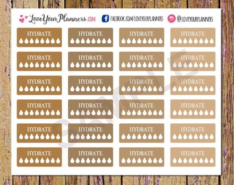 24 tägliche Hydrate Planner Stickers Hydrate Stickers Wasser Tracker Stickers Wasser Sticker Funktionelle Sticker Vertikaler Planer Fitness A75