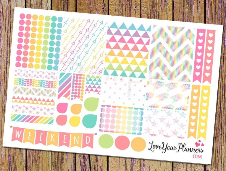 BOHO RAINBOW Full Box Planner Stickers Erin Condren Planner Happy ...