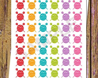 42 Crochet Planner Stickers Crochet Stickers Knitting Stickers Knitting Planner Stickers Functional Stickers Icon Sticker Rainbow Yarn A119